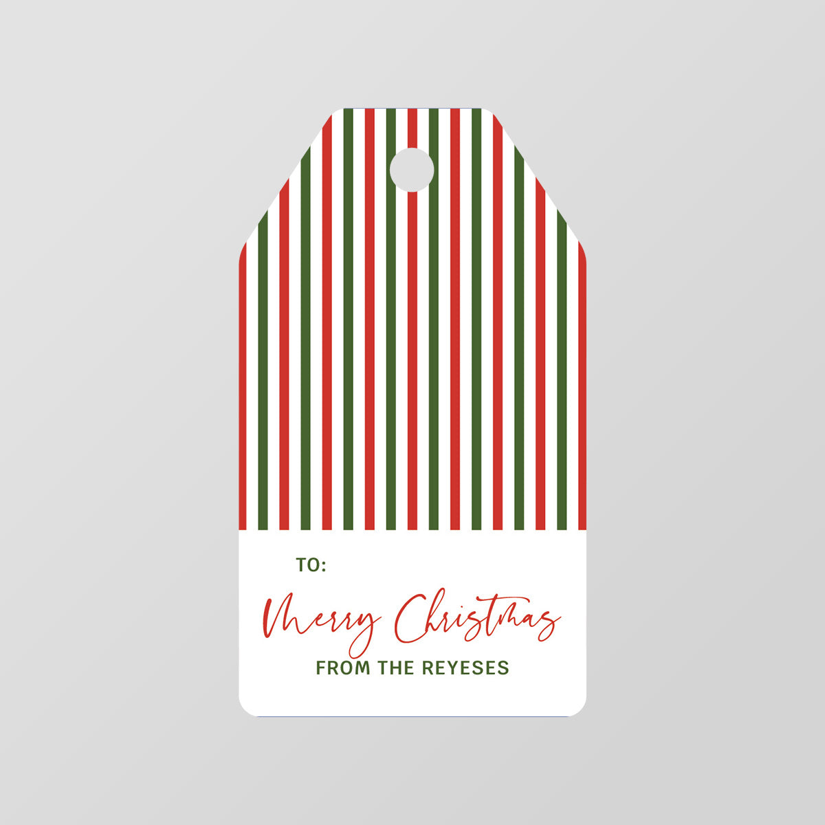 Christmas Stripe Gift Tag