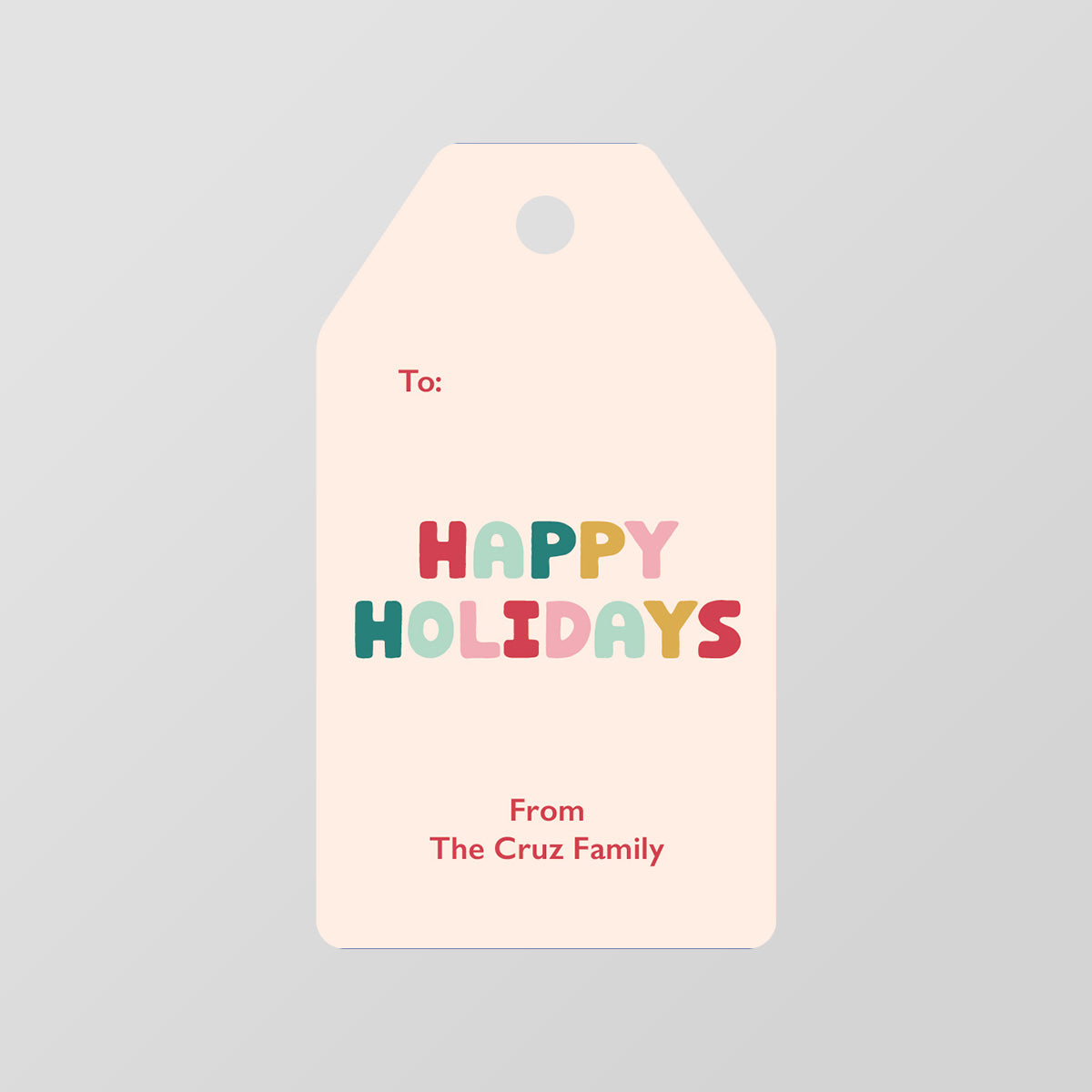 Rainbow Holiday Gift Tag