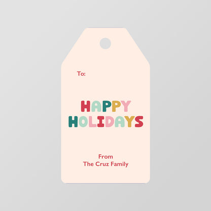 Rainbow Holiday Gift Tag