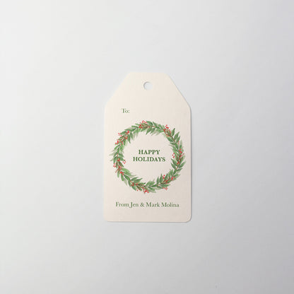 Holly Wreath Gift Tag