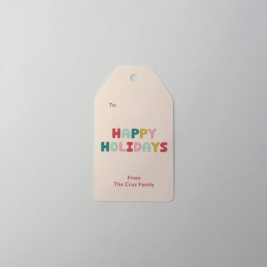Rainbow Holiday Gift Tag