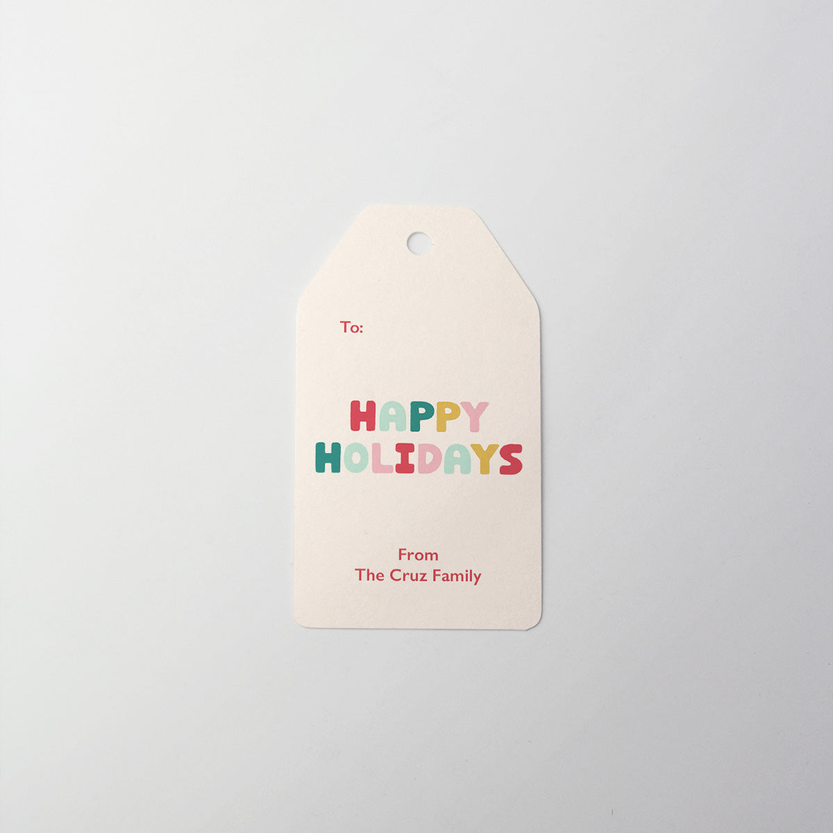 Rainbow Holiday Gift Tag