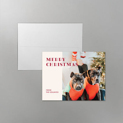 Beige Block Holiday Card