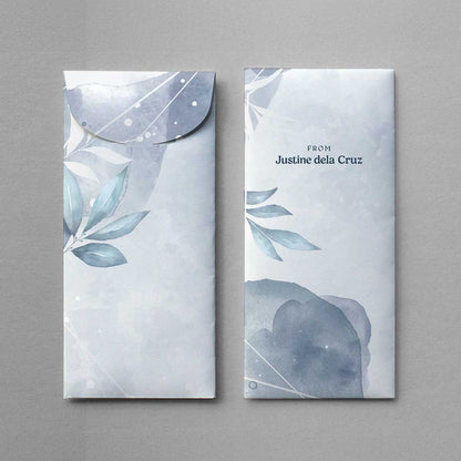 Watercolor Leaves Money Envelope