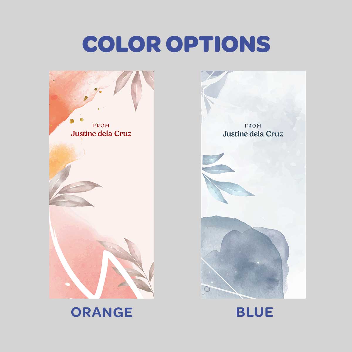 Watercolor Leaves Money Envelope
