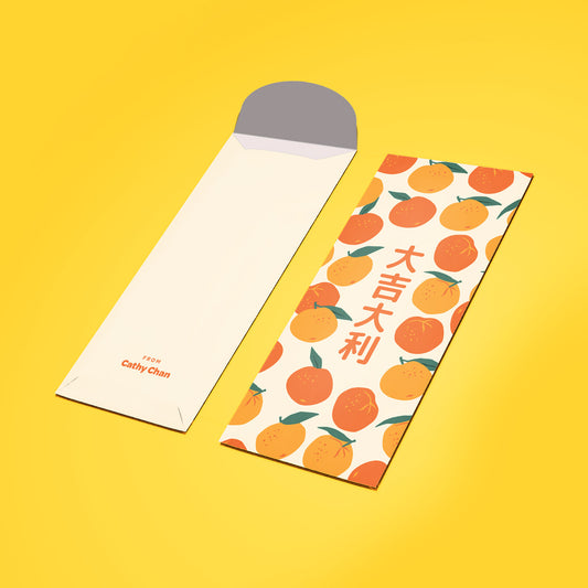 New Year Oranges Money Envelope