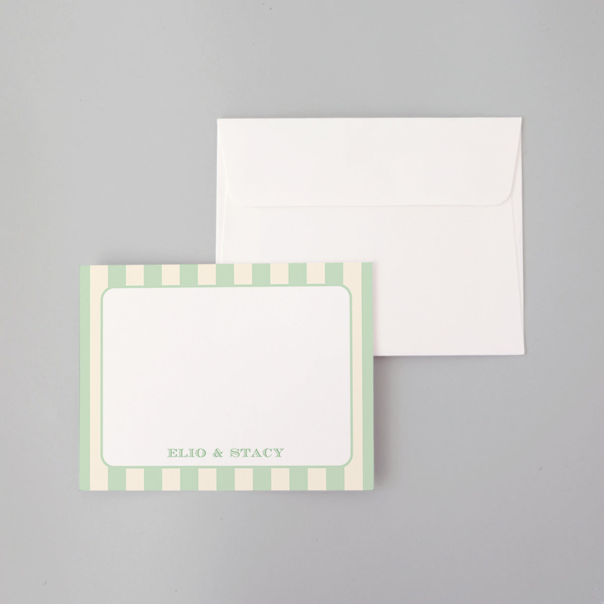 Pastel Striped Flat Notecard