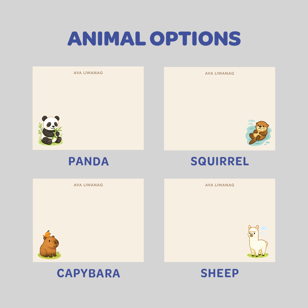 Forest Animals Flat Notecard