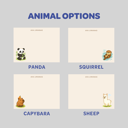 Forest Animals Flat Notecard