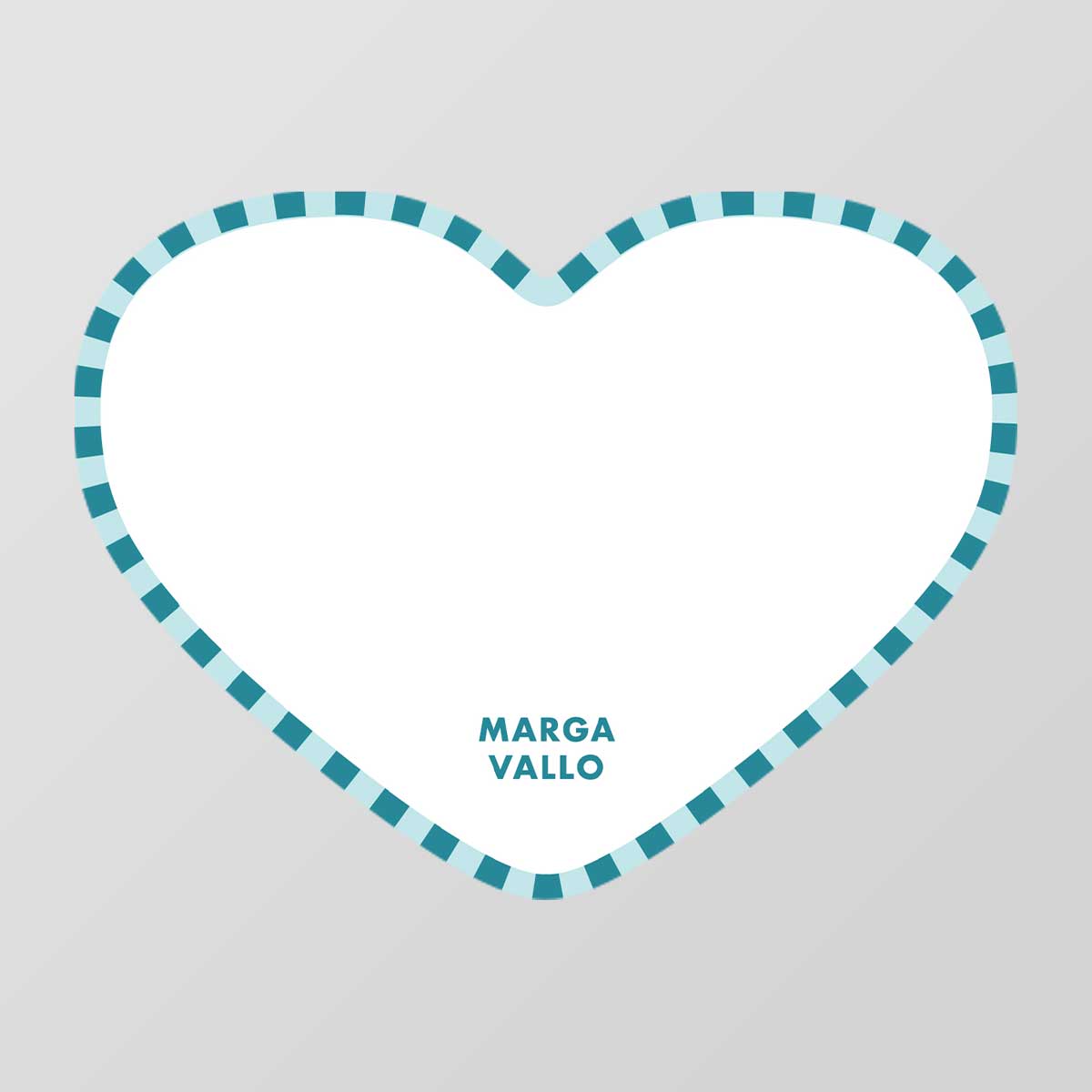 Stripe Heart Shaped Notecard