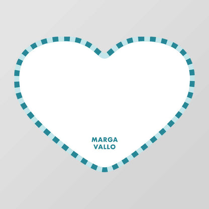 Stripe Heart Shaped Notecard