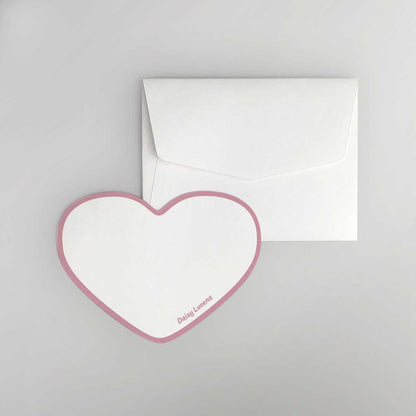 Border Heart Shaped Notecard