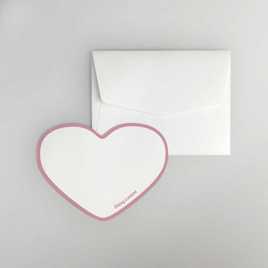 Border Heart Shaped Notecard