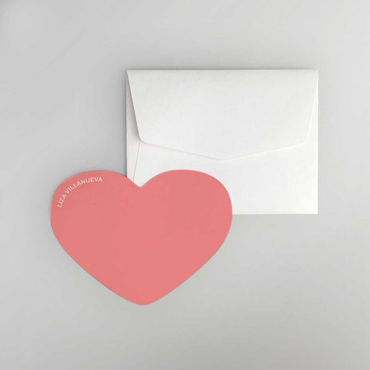 Plain Heart Shaped Notecard