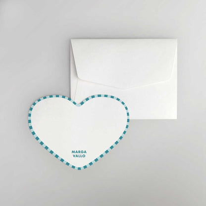 Stripe Heart Shaped Notecard