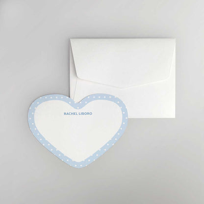 Dotted Heart Shaped Notecard