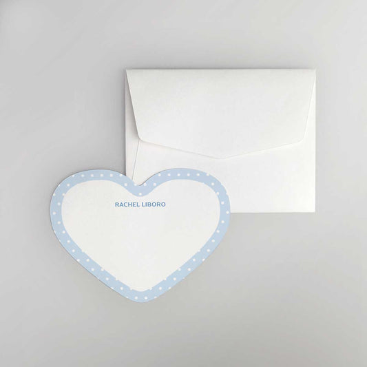 Dotted Heart Shaped Notecard