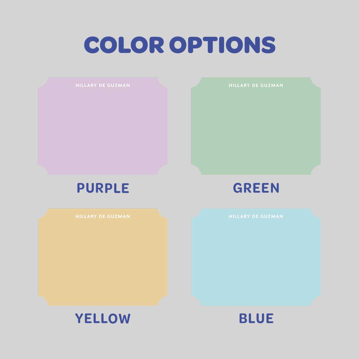 Pastel Plain Bracket Shaped Notecard