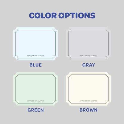 Pastel Lined Bracket Shaped Notecard
