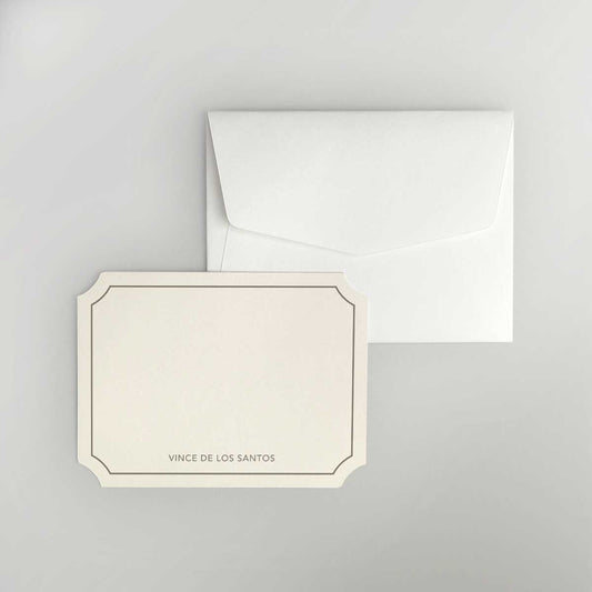 Pastel Lined Bracket Shaped Notecard