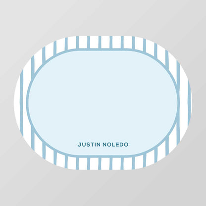 Patterned Oval Shaped Notecard