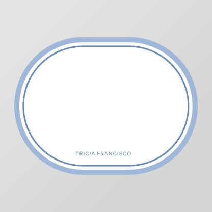 Borderline Oval Shaped Notecard