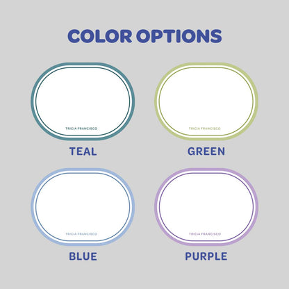Borderline Oval Shaped Notecard