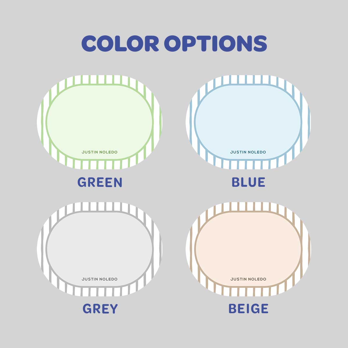 Patterned Oval Shaped Notecard