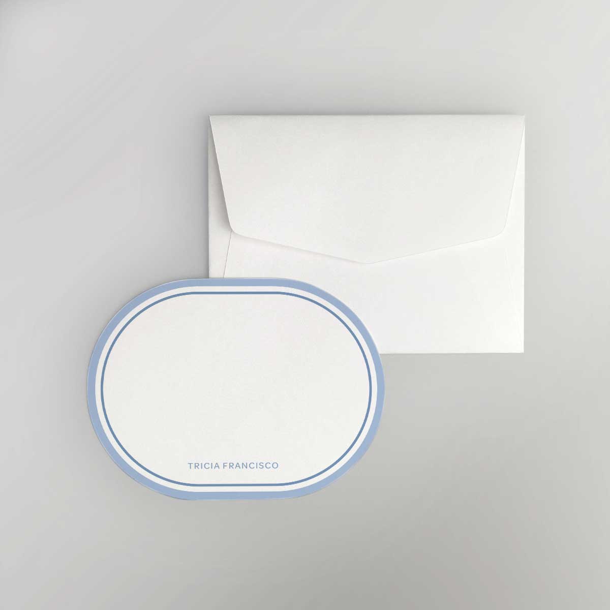 Borderline Oval Shaped Notecard