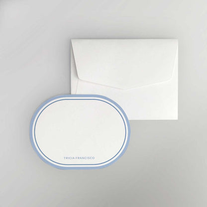 Borderline Oval Shaped Notecard