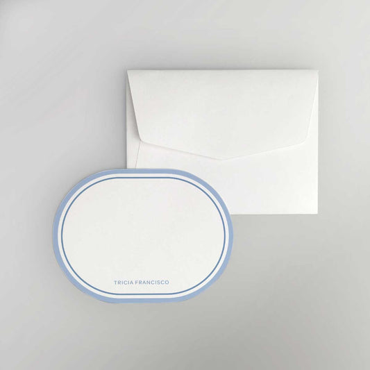 Borderline Oval Shaped Notecard