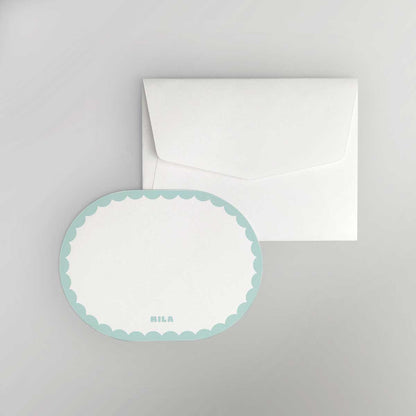 Cloud Oval Shaped Notecard