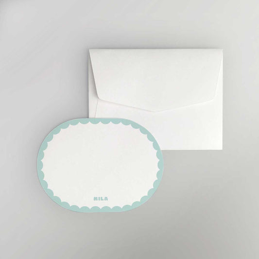 Cloud Oval Shaped Notecard