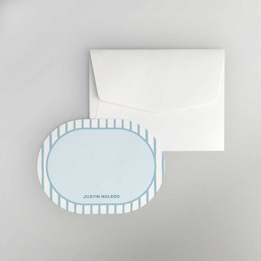 Patterned Oval Shaped Notecard