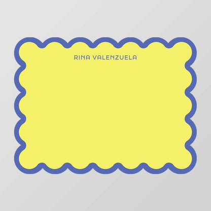 Wavelet Scalloped Shaped Notecard