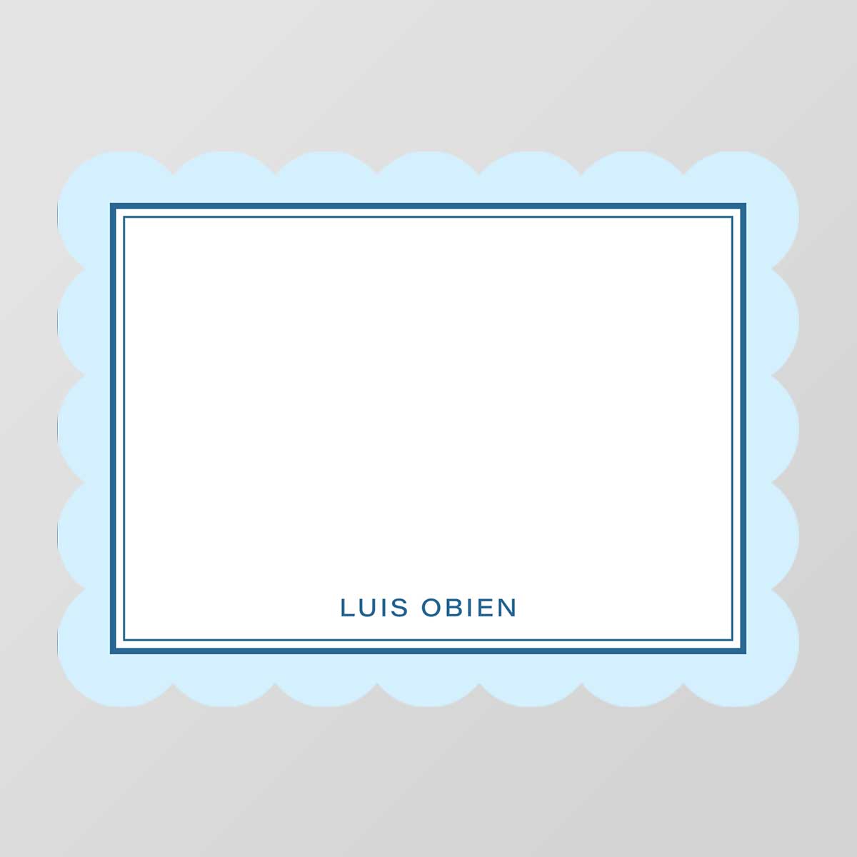 Underlined Scalloped Shaped Notecard