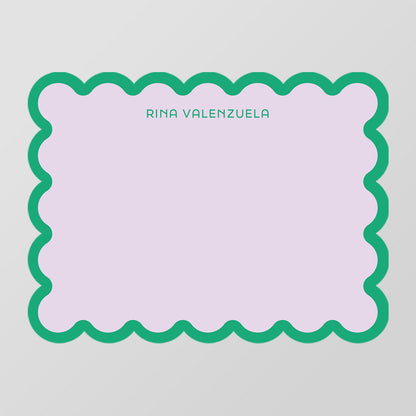 Wavelet Scalloped Shaped Notecard