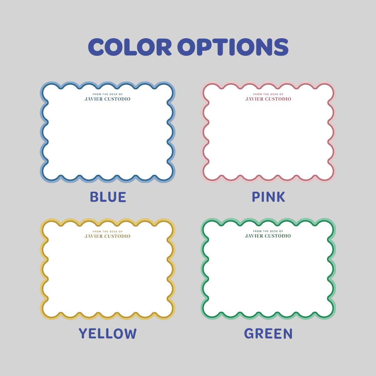 Curvy Scalloped Shaped Notecard