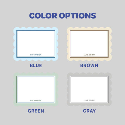 Underlined Scalloped Shaped Notecard