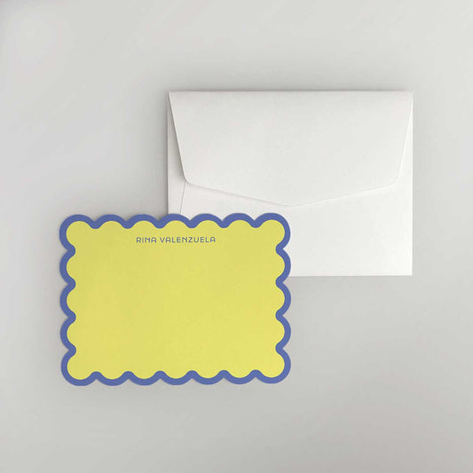 Wavelet Scalloped Shaped Notecard