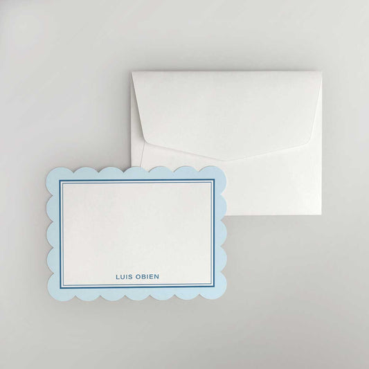 Underlined Scalloped Shaped Notecard
