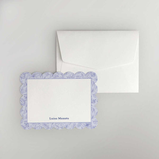 Floweret Scalloped Shaped Notecard