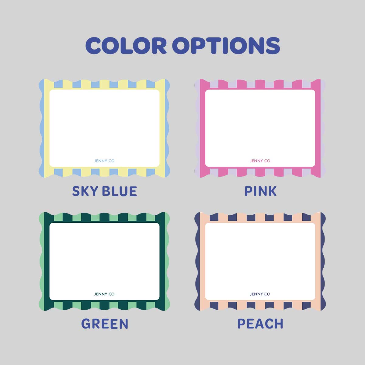 Strip Wave Shaped Notecard