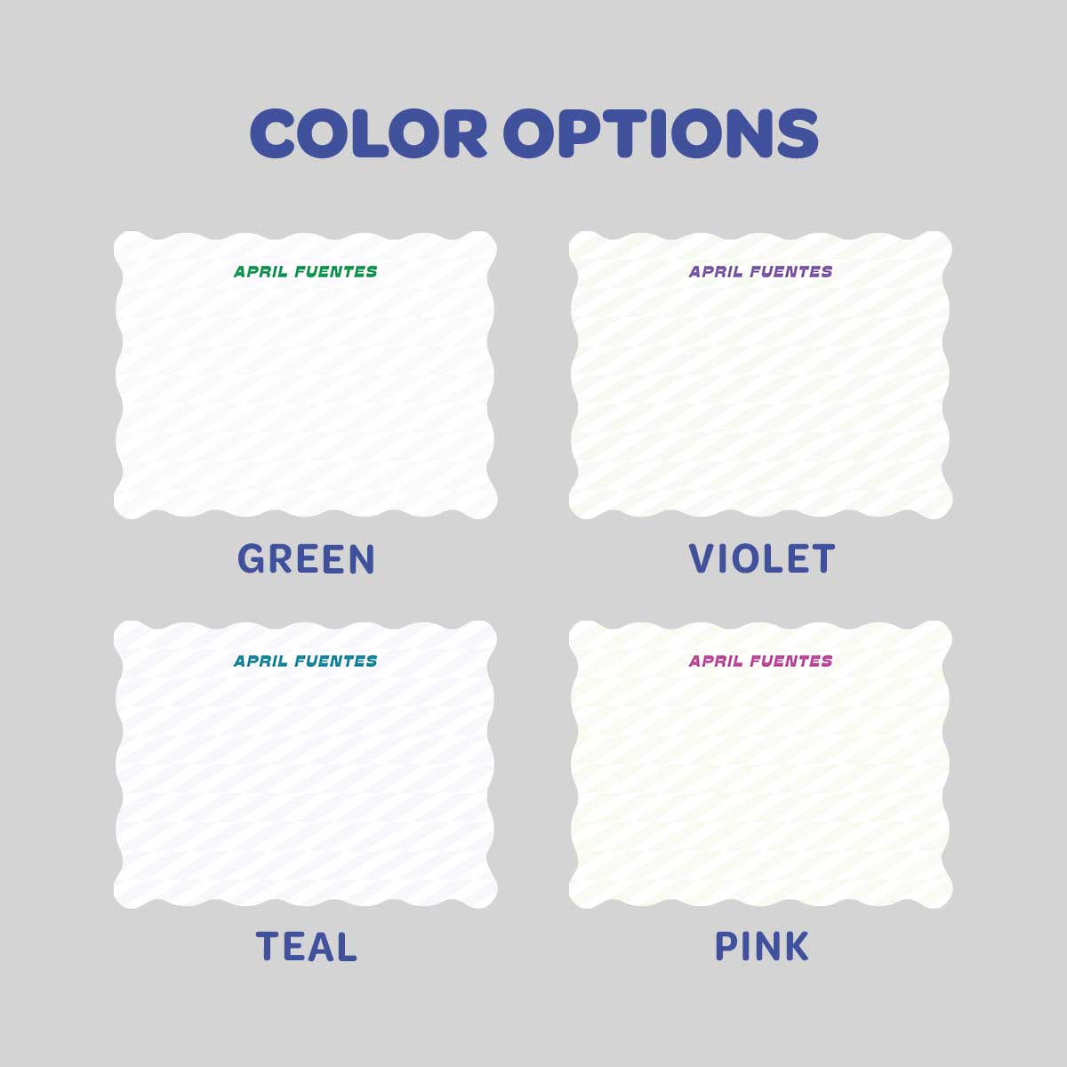 Patchy Wave Shaped Notecard