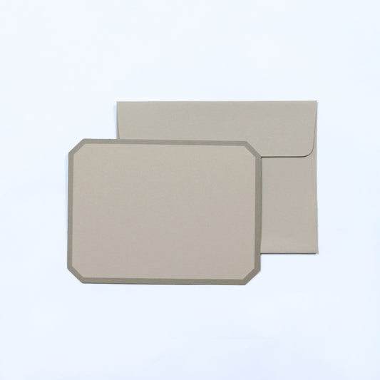 Grey Octagon Flat Notecards
