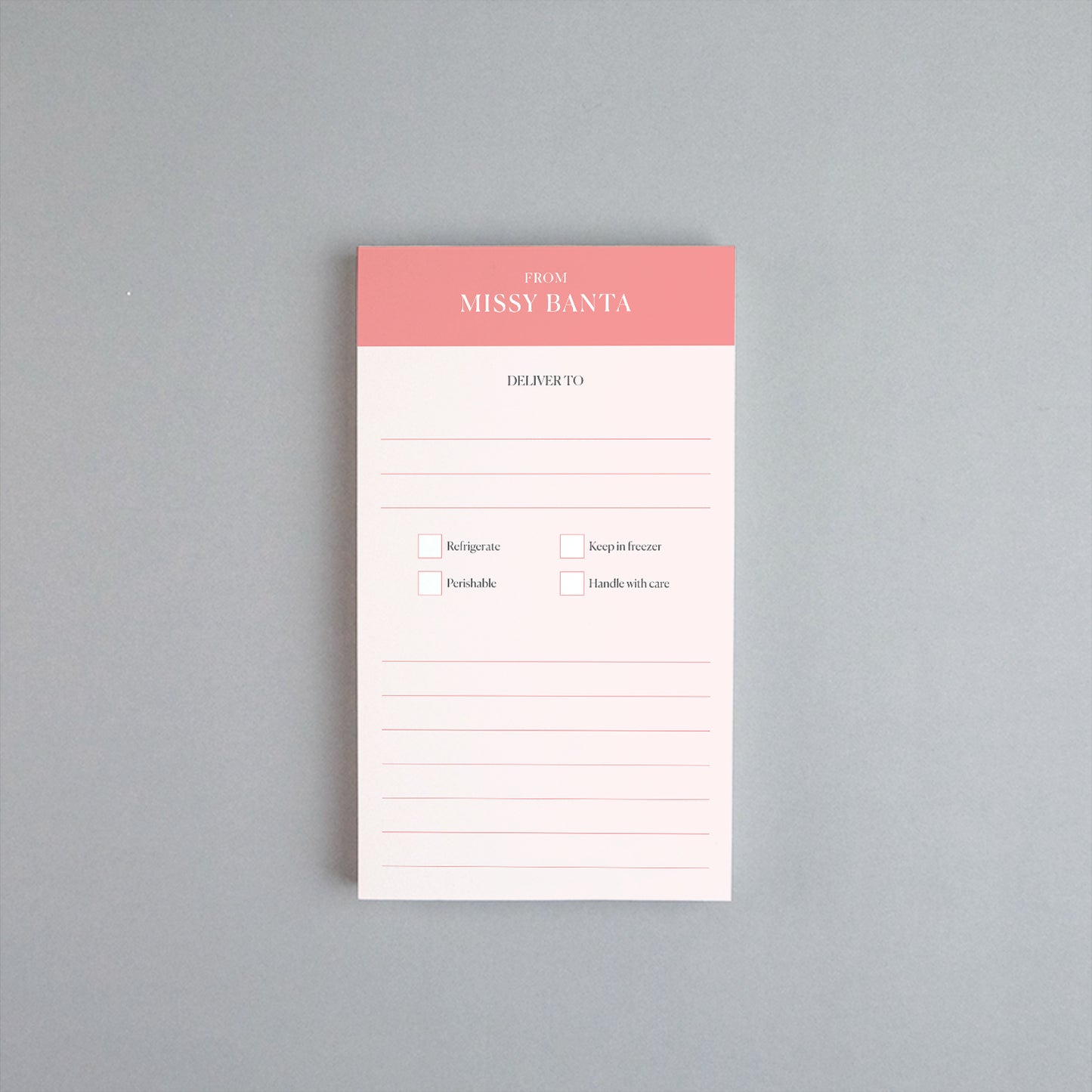Delivery Notepad