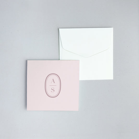 Oval Monogram Folded Notecard
