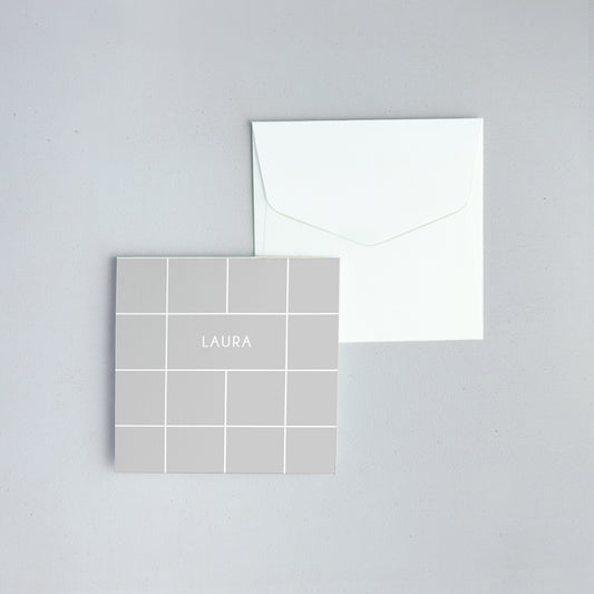 Grid Folded Notecard