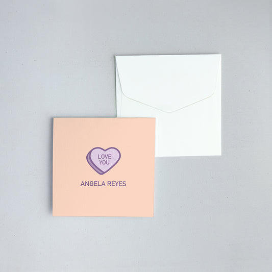 Sweetheart Candy Folded Notecard