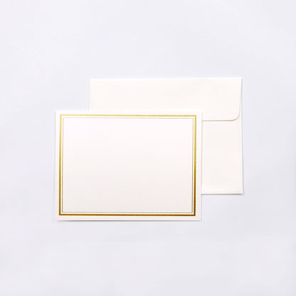 Matte Gold Border Flat Notecards